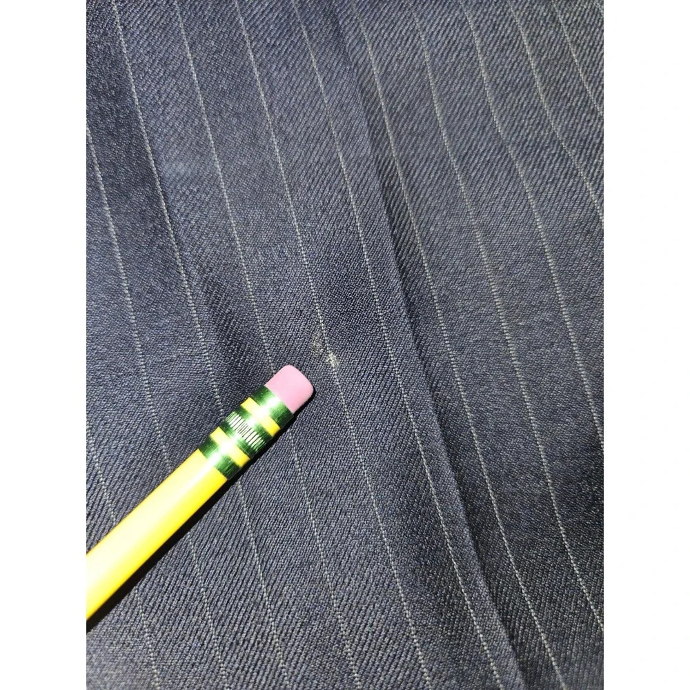 Mantoni Super 140S Pinstripe 2-Piece Suit Virgin Wool Navy Sz 46L